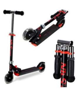 NILS Extreme HD120L must-punane tõukeratas