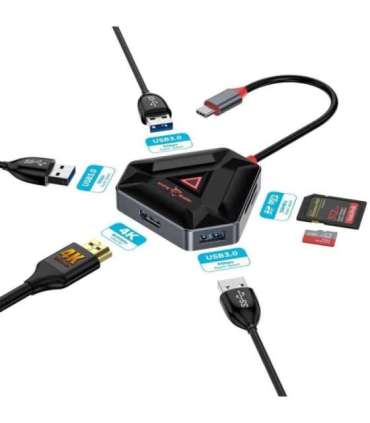 Sbox Hexagon 6 IN 1 Type-C HUB