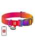 Nylon dog collar with QR code WAUDOG 15 mm wide, 25-35 cm long orange