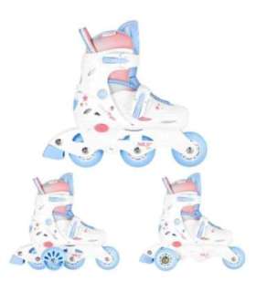 NJ1190 3-in-1 komplekt: inline/quad rulluisud, valge, suurus XS-S (30-33), Nils Fun
