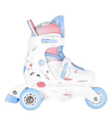 NJ1190 3-in-1 komplekt: inline/quad rulluisud, valge, suurus XS-S (30-33), Nils Fun