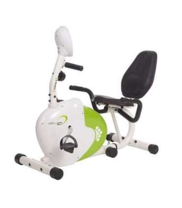 R9259 лежачий магнитный велотренажёр HMS (белый - зелёный)