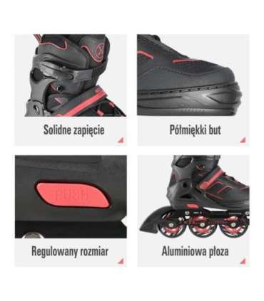 NA14174 A BLACK-RED SIZE S IN-LINE SKATES NILS EXTREME