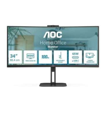 AOC V5 CU34V5C/BK LED display 86.4 cm (34") 3440 x 1440 pixels Wide Quad HD Black