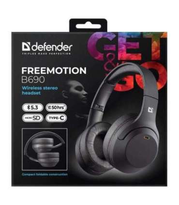 HEADPHONES DEFENDER BLUETOOTH FREEMOTION B690 BLACK