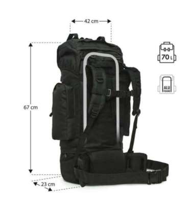 NC3901 TACTICAL BACKPACK EAGLE BLACK 70L NILS CAMP