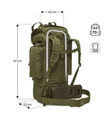 NC3901 TACTICAL BACKPACK EAGLE GREEN 70L NILS CAMP