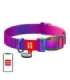 Waudog gradient nylon dog collar with QR code, purple , size M
