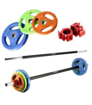 Treeningpump-komplekt SBP22 — 20 kg kang + STR40 riiul (HMS)