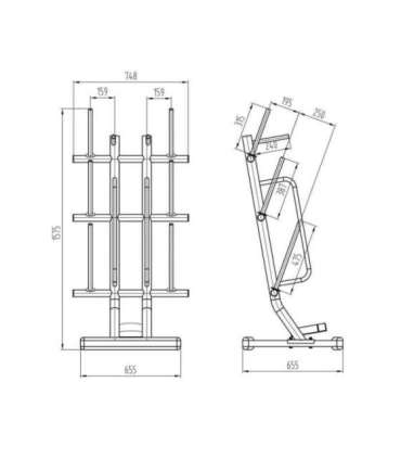 Treeningpump-komplekt SBP22 — 20 kg kang + STR40 riiul (HMS)