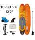SUP board Aqua Marina TURBO with electric fin BLUEDRIVE S 366x84x15 cm AMGO-366PFS