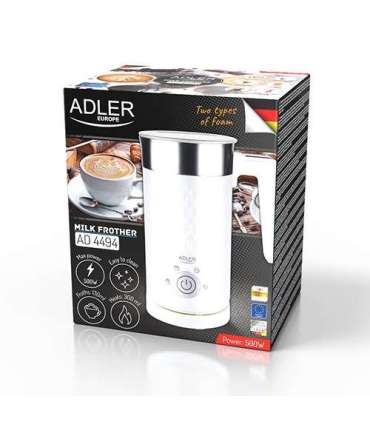 Adler AD 4494 milk frother/warmer Automatic Metallic, White