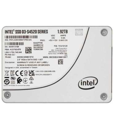 SSD Solidigm (Intel) S4520 1.92TB SATA 2.5" SSDSC2KB019TZ01 (DWPD up to 3)