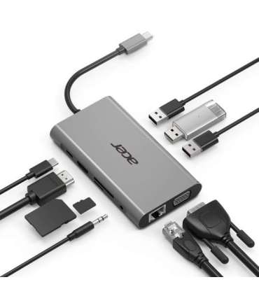 Acer HP.DSCAB.002 laptop dock/port replicator USB 3.2 Gen 1 (3.1 Gen 1) Type-C Silver