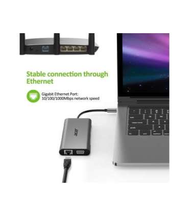 Acer HP.DSCAB.002 laptop dock/port replicator USB 3.2 Gen 1 (3.1 Gen 1) Type-C Silver