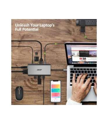 Acer HP.DSCAB.002 laptop dock/port replicator USB 3.2 Gen 1 (3.1 Gen 1) Type-C Silver