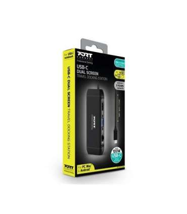 Port Designs 901913 interface hub USB 2.0 Type-C 5000 Mbit/s Black