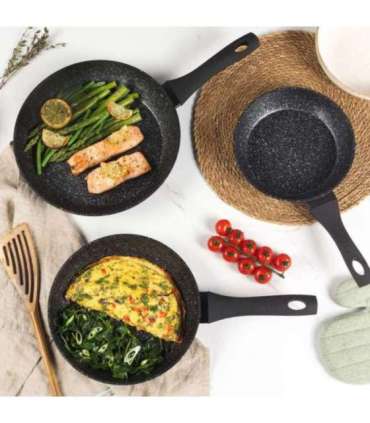 Salter BW06235S1BRMFOB Megastone 3-Piece Frying Pan Set - 20/24/28cm