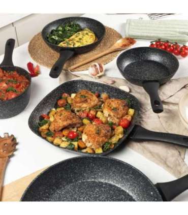 Salter BW06235S1BRMFOB Megastone 3-Piece Frying Pan Set - 20/24/28cm
