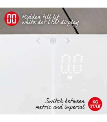 Salter 9164 WH3RJLEU16 Ghost Compact Analyser Scale, White