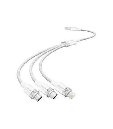 USB 2.0 A to 3in1 3A cable Vention CTPWG 1.5M (white)