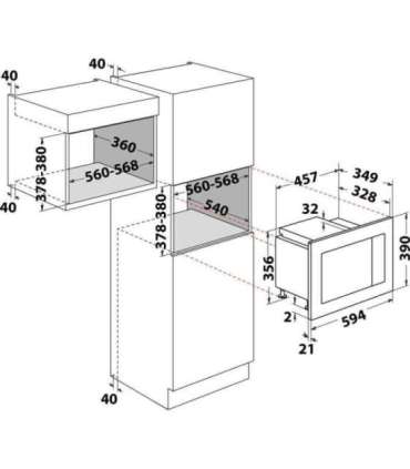 Whirlpool WMF200G NB Black Grill microwave Built-in 20 L 800 W