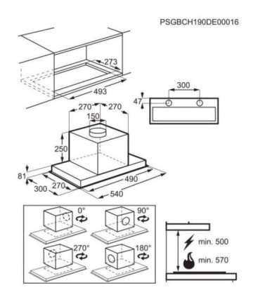 Electrolux LFG716R Built-under Black 700 m3/h A