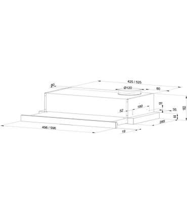 Telescopic hood MAAN Corona 2 G 50 Black