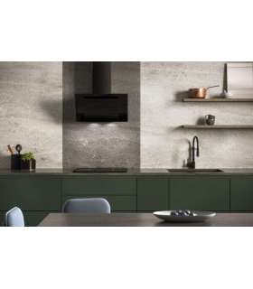 Vertical Eco Duo Glass Wall-mounted chimney hood Black