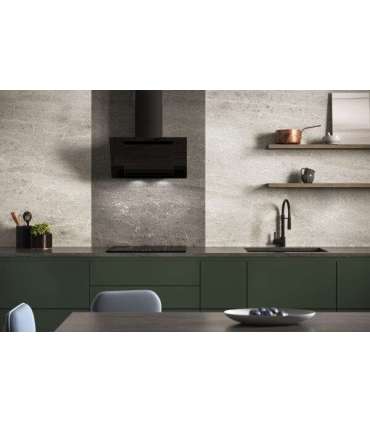 Vertical Eco Duo Glass Wall-mounted chimney hood Black