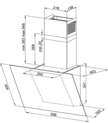 MAAN Rodo Mini 60 Wall-mounted Hood 310 m3/h, Black