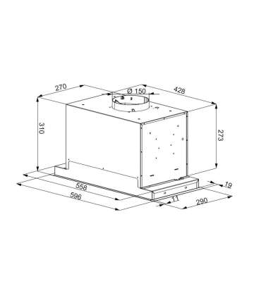 MAAN Helios 60 Touch under-cabinet extractor hood 595 m3/h, Black