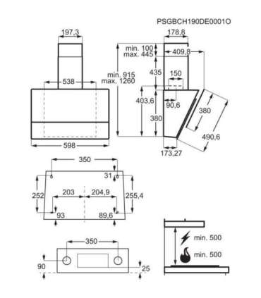 Electrolux LFV616K Wall-mounted Black 700 m³/h