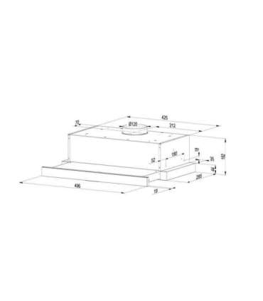 Telescopic hood MAAN Corona 50 310 m3/h, Black