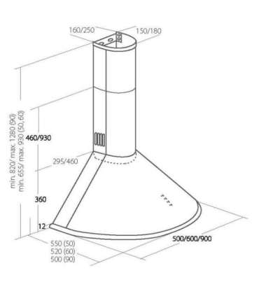 Akpo WK-4 Dandys 60 Chimney Hood Black