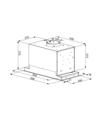 MAAN Helios 60 Push Button Undermounted Canopy 595 m3/h, Black