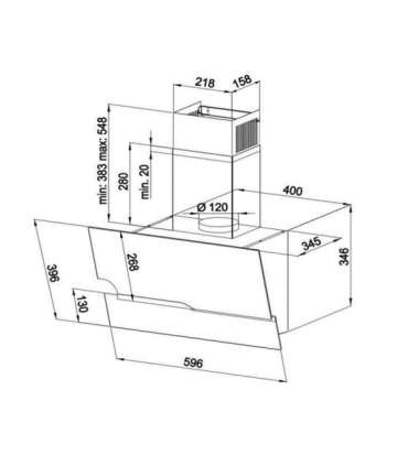 Wall-mounted hood MAAN Zetka 60 620 m3/h, Black