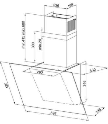 MAAN Rodo 60 Wall-mounted canopy 580 m3/h, Black