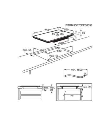 Electrolux EIV734 Black Built-in 68 cm Zone induction hob 4 zone(s)