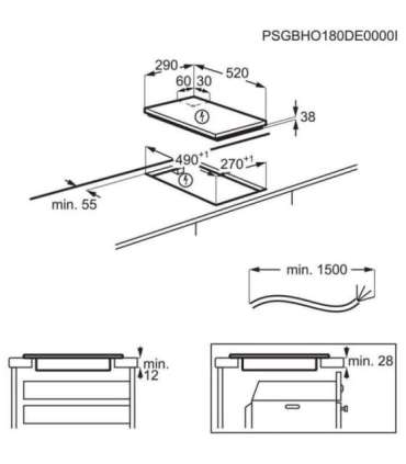 Electrolux LHR3233CK hob Black Built-in Ceramic 2 zone(s)