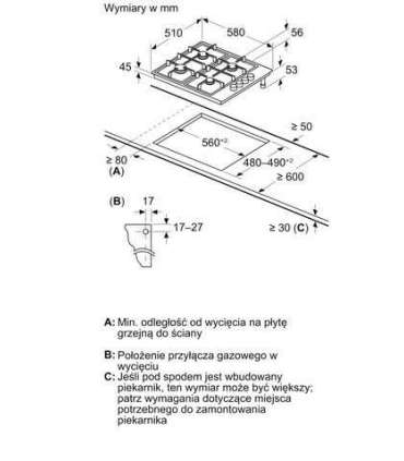 BOSCH gas hob PBP6B5K80