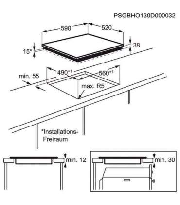 Electrolux EHF6547FXK hob Black Built-in 4 zone(s)