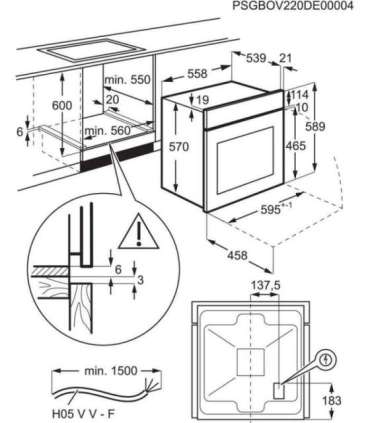 Oven with catalytic converter Electrolux EOF5C50BZ 65 L black