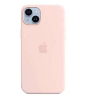 Apple Original Silicone Case with MagSafe for iPhone 14 Plus in Chalk Pink