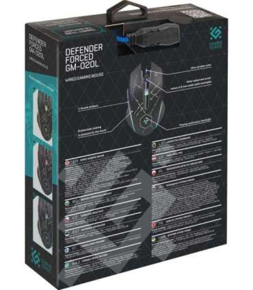 Defender Forced GM-020L mouse Gaming Ambidextrous USB Type-A Optical 3200 DPI