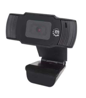 Manhattan USB Webcam, Two Megapixels (Clearance Pricing), 1080p Full HD, USB-A, Integrated Microphone, Adjustable Clip