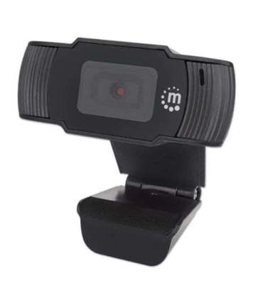 Manhattan USB Webcam, Two Megapixels (Clearance Pricing), 1080p Full HD, USB-A, Integrated Microphone, Adjustable Clip