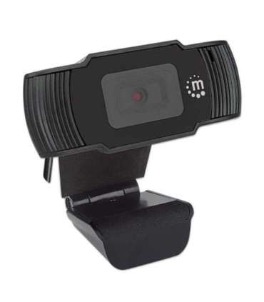 Manhattan USB Webcam, Two Megapixels (Clearance Pricing), 1080p Full HD, USB-A, Integrated Microphone, Adjustable Clip