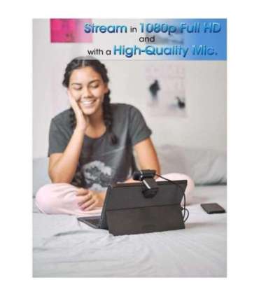 Manhattan USB Webcam, Two Megapixels (Clearance Pricing), 1080p Full HD, USB-A, Integrated Microphone, Adjustable Clip