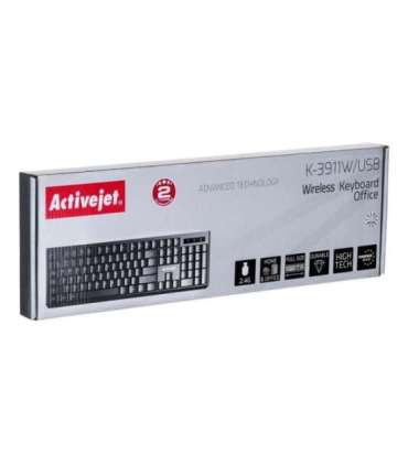 Activejet K-3911W Keyboard wireless black with 1x 1.5V AAA battery